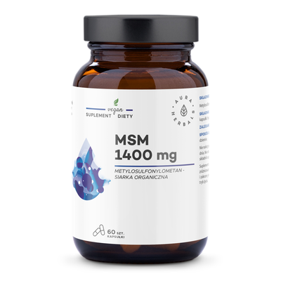 Aura Herbals MSM 1400mg Siarka Organiczna Suplement Diety 60 Kapsułek