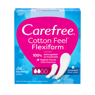 Carefree Cotton Feel Flexiform Wkładki Higieniczne Świeży Zapach 56 Sztuk