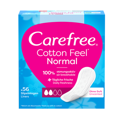 Carefree Cotton Feel Normal Wkładki Higieniczne Bezzapachowe 56 Sztuk