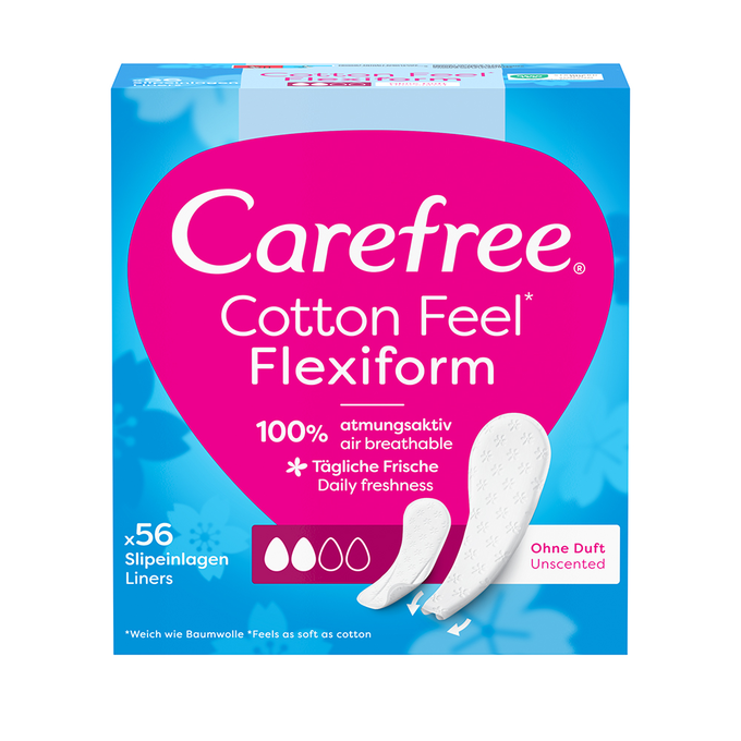 Carefree Cotton Feel Flexiform Wkładki Higieniczne Bezzapachowe 56