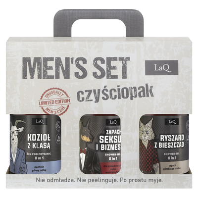 LaQ Czyściopak Zestaw Żeli pod Prysznic dla Mężczyzn