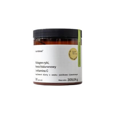 Sundose Kolegen Rybi Kwas Hialuronowy i Witamina C Suplement Diety o Smaku Jabłkowo-Limonkowym 309,04g