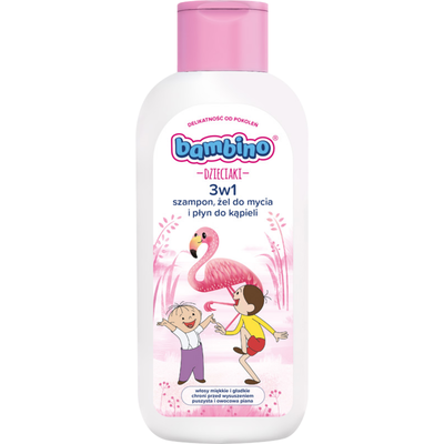 Bambino Dzieciaki Szampon Żel do Mycia i Płyn do Kąpieli 3w1 Flamingi 400ml