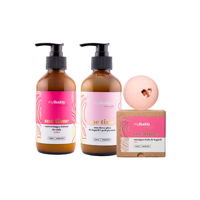 myBuddy Zestaw Pink Body SPA Kula + Płyn do kąpieli + Balsam
