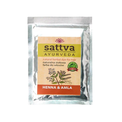 Sattva Ayurveda Naturalna Ziołowa Farba do Włosów Henna &amp; Amla 10g