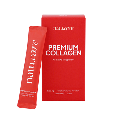 Natu Care Suplement Diety Premium Kolagen Truskawka-Rabarbar 5000mg 7 Saszetek