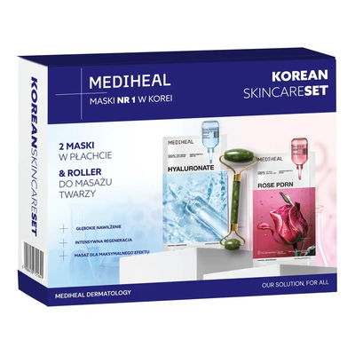 Mediheal Zestaw Nawilżajaco-Regenerujący 2 Maski + Roller do Masażu Twarzy