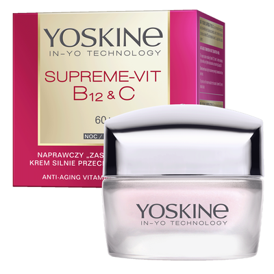 YOSKINE Supreme-Vit B12 &amp; C 60+ Naprawczy Zastrzyk Witamin Krem Silnie Przeciwzmarszczkowy 50ml