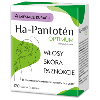 Ha-Pantoten Optimum Suplement Diety Włosy Skóra i Paznokcie 120 Tabletek