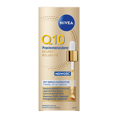 NIVEA Q10 Przeciwzmarszczkowy Ekspert Kolagenu Serum Naprawcze 3w1 30ml