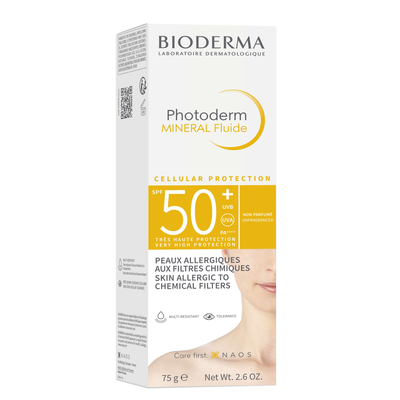 Bioderma Photoderm Mineral Fluide Fluid Mineralny do Skóry Wrażliwej i Alergicznej z Filtrem SPF50+ 75g