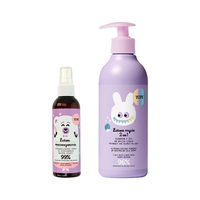 Zestaw Yope Łatwe Mycie 2w1 Szampon i Żel do Mycia Ciała dla Dzieci 400ml + Yope Spray dla Dzieci Łatwe Rozczesywanie 150ml