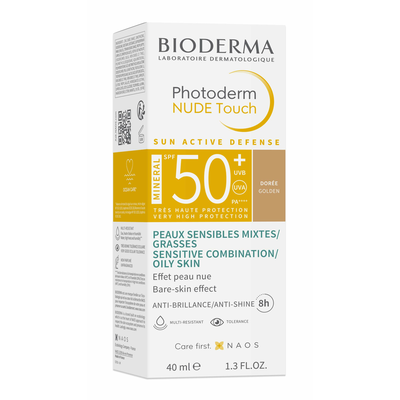 Bioderma Photoderm Nude Touch Mineral Podkład Mineralny z Efektem Nude SPF50+ Odcień Ciemny 40ml