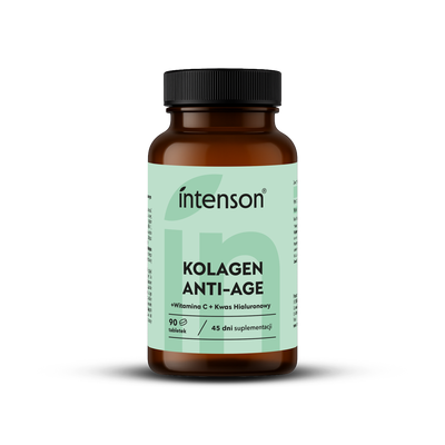 Intenson Kolagen Anti-Age + Witamina C + Kwas Hialuronowy Suplement Diety 90 Tabletek