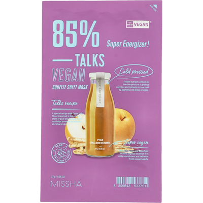 Missha Talks Vegan Super Energizer Odżywczo-Rozświetlająca Maska w Płachcie
