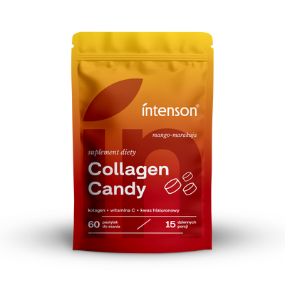 Intenson Collagen Candy Suplement Diety o Smaku Mango-Marakuja 60 Pastylek do Ssania