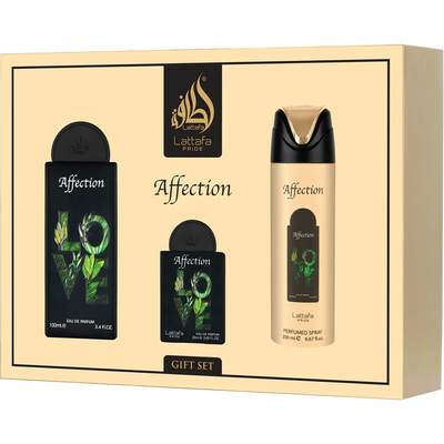 LATTAFA Pride Affection Zestaw Unisex Woda Perfumowana 100ml+20ml + Dezodorant + Atomizer