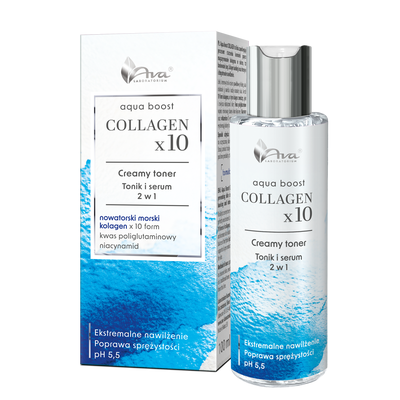 AVA Aqua Boost Collagen x10 Tonik i Serum 2w1 100ml
