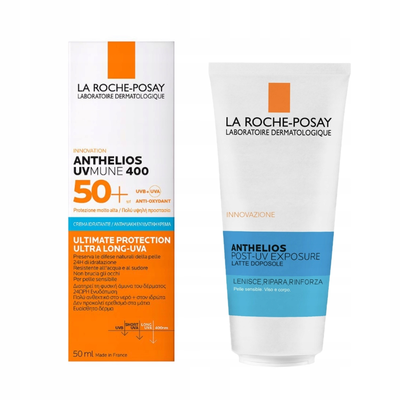 La Roche-Posay Anthelios Zestaw Krem z Filtrem SPF50+ + Mleczko po Opalaniu