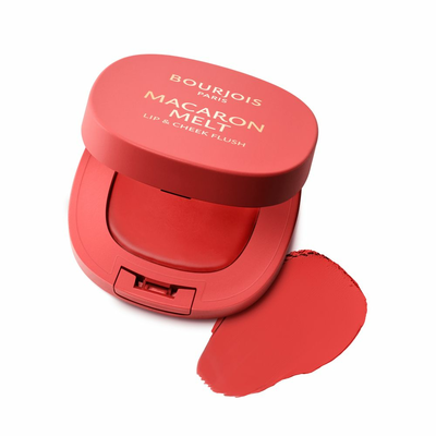 Bourjois Macaron Melt Wielofunkcyjny Róż do Policzków i Szminka w Formie Musu 03 Peach Tatin