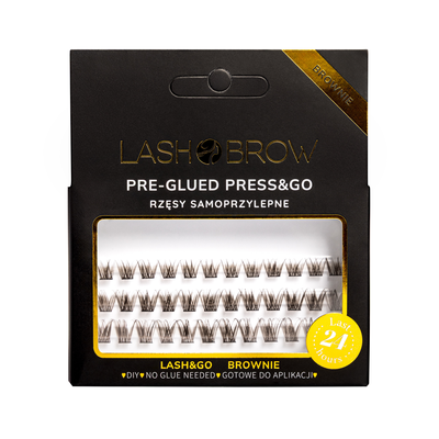 LASH BROW Press &amp; Go Zestaw Kępek Samoprzylepnych Everyday Brownie
