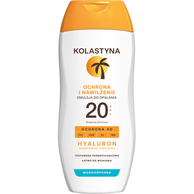 Kolastyna Ochrona i Nawilżenie Wodoodporna Emulsja do Opalania z Filtrem SPF20 200ml