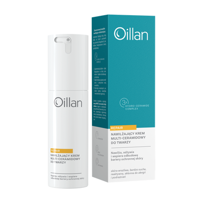 Oillan Repair Nawilżający Krem Multi-Ceramidowy do Twarzy dla Skóry Wrażliwej i Bardzo Suchej 50ml