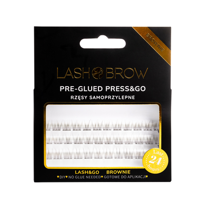 LASH BROW Press &amp; Go Zestaw Kępek Samoprzylepnych Nomakeup Brownie