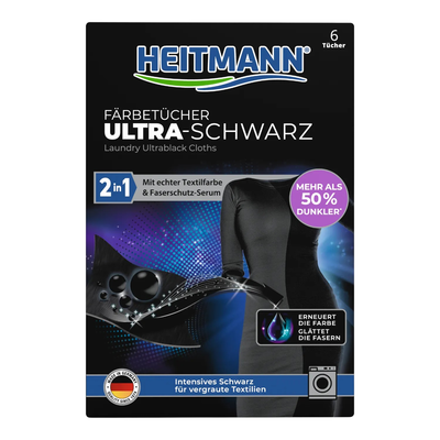 Heitmann Chusteczki Przywracające Czerń Ultra 6 Sztuk