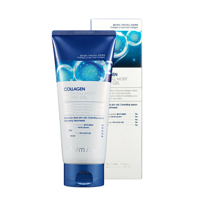 Farmstay Collagen Water Full Moist Kolagenowy Żel Peelingujący do Twarzy 180ml