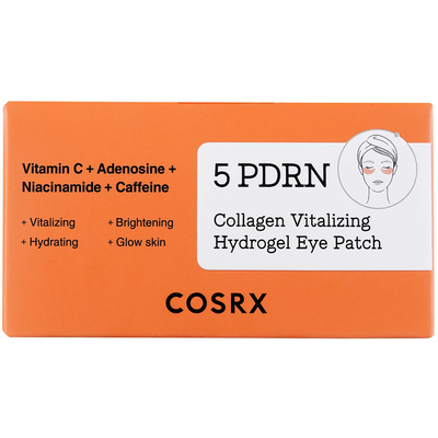 COSRX 5 PDRN Collagen Vitalizing Hydrogel Eye Patch Rozjaśniające Płatki pod Oczy 60 Sztuk