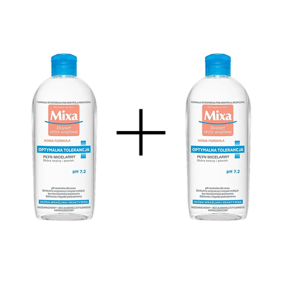 Mixa Płyn Micelarny Optymalna Tolerancja pH 7.2 400ml 1+1
