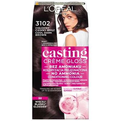 Loreal Casting Creme Gloss Farba 3102 Chłodny Ciemny Brąz