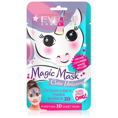Eveline Magic Mask Cute Unicorn Oczyszczająca Maska w Płacie 3D