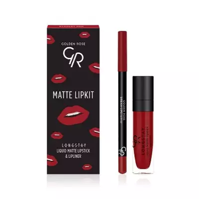 Golden Rose Matte Lipkit Zastaw do Ust Scarlet Red