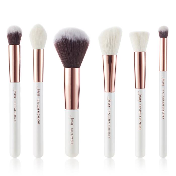 Zestaw 6 Pędzli do Makijażu T224 White/Rose Gold