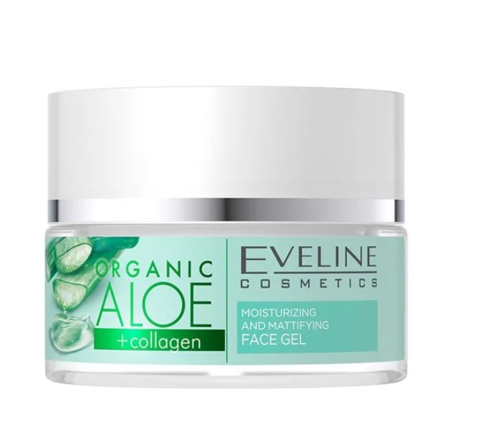 Eveline Organic Aloe + Collagen Nawilżająco-Matujący Krem-Żel do Twarzy