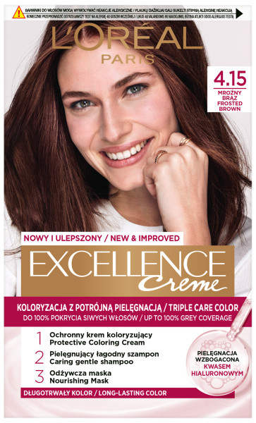 Excellence Creme Krem Koloryzujący Farba do Włosów 4.15 Mroźny Brąz