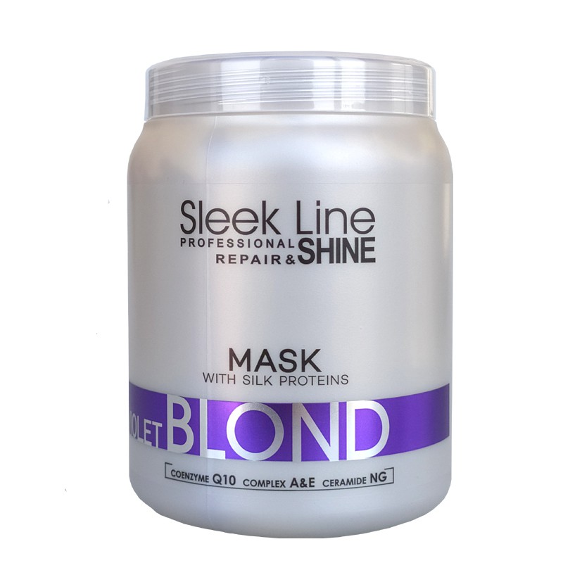 Sleek Line Maska Ochładzająca z Jedwabiem Violet do Włosów Blond Siwych Rozjaśnianych