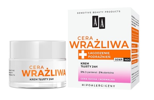 Cera Wrażliwa Krem tłusty do cery suchej i normalnej 24 h bezzapachowy