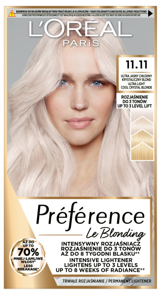 Preference Rozjaśniacz do Włosów 11.11 Venice Bardzo Bardzo Jasny Chłodny Kryształowy Blond