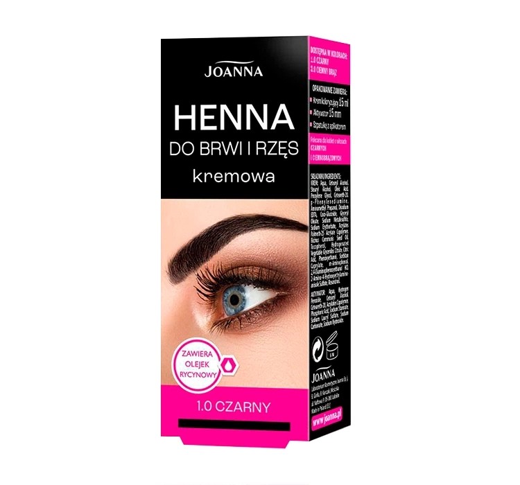 Henna do brwi i rzęs kremowa 1.0 Czarny