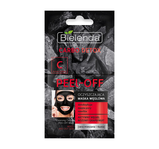 CARBO DETOX Oczyszczająca maska węglowa Peel-off Różowy grapefruit