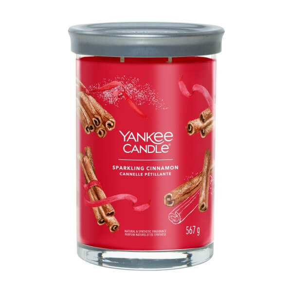 Tumbler Świeca w Dużym Słoiku z Dwoma Knotami Sparkling Cinnamon