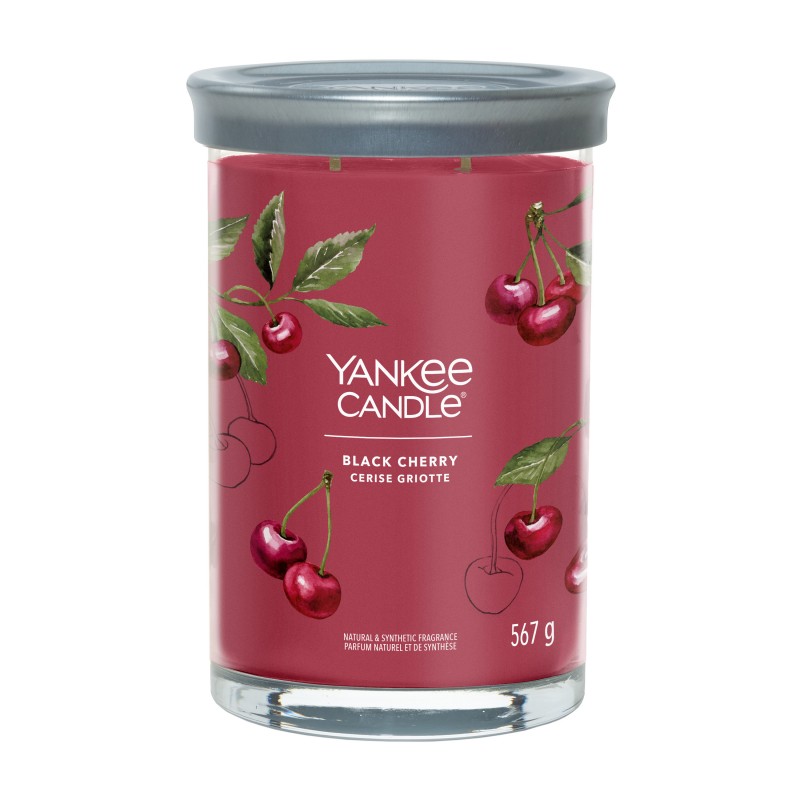 Tumbler Świeca w Dużym Słoiku z Dwoma Knotami Black Cherry