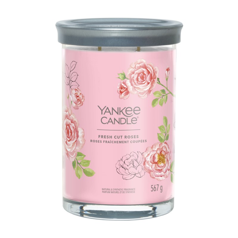 Tumbler Świeca w Dużym Słoiku z Dwoma Knotami Fresh Cut Roses