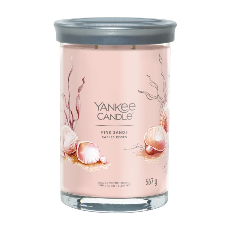 Tumbler Świeca w Dużym Słoiku z Dwoma Knotami Pink Sands