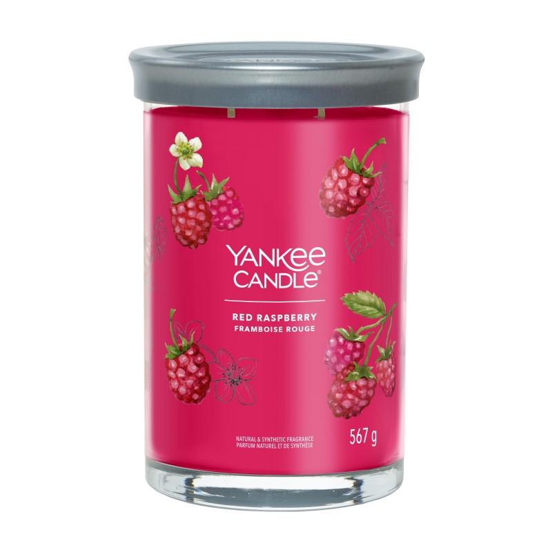 Tumbler Świeca w Dużym Słoiku z Dwoma Knotami Red Raspberry