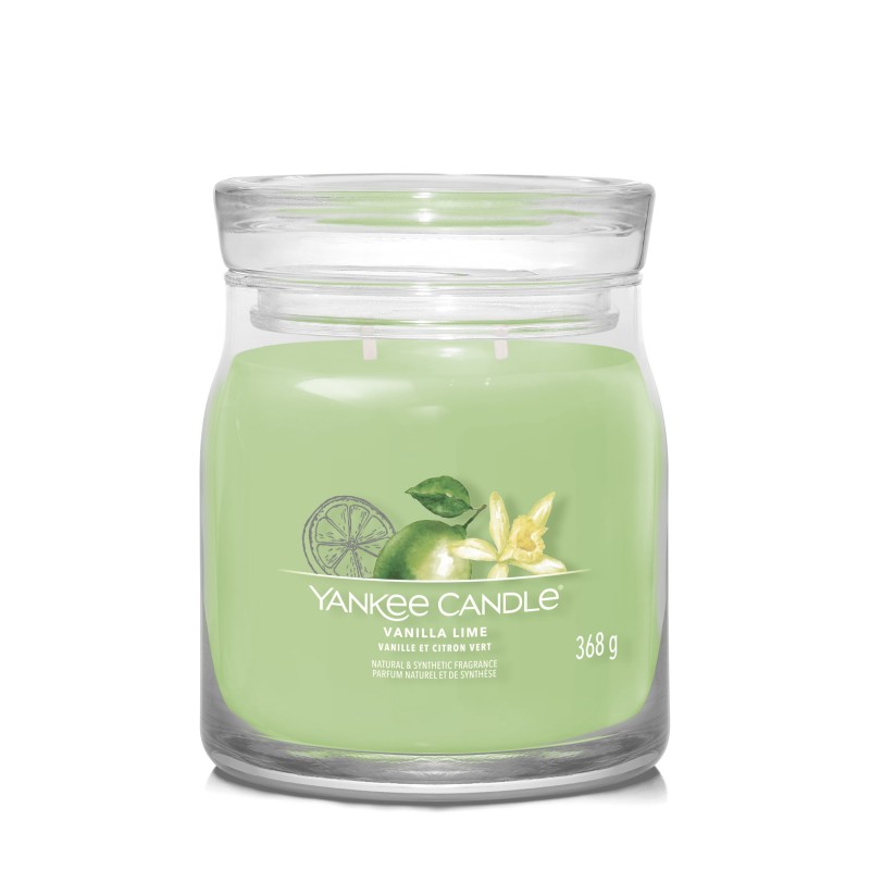 Signature Świeca w Średnim Słoiku z Dwoma Knotami Vanilla Lime