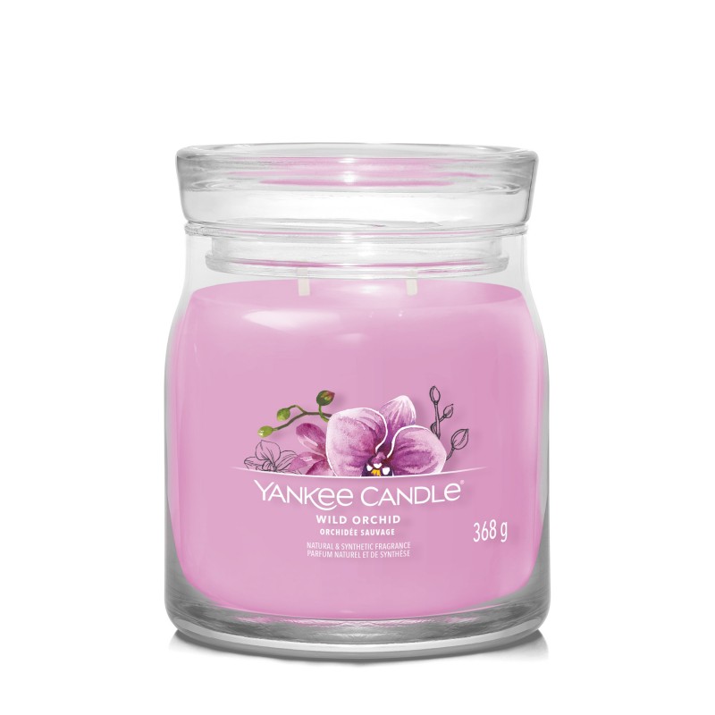 Signature Świeca w Średnim Słoiku z Dwoma Knotami Wild Orchid